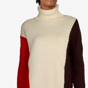 French Connection color block turtleneck sweater, Size L.